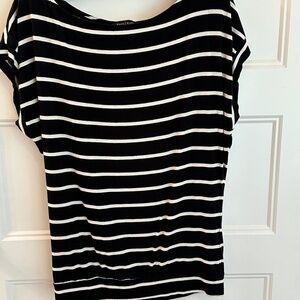 White House Black Market, boat neck, button up back, blouse. Small